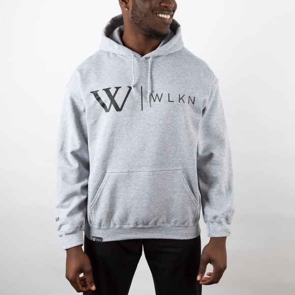 Grey and Black WLKN Hoodie - Picture 1 of 2